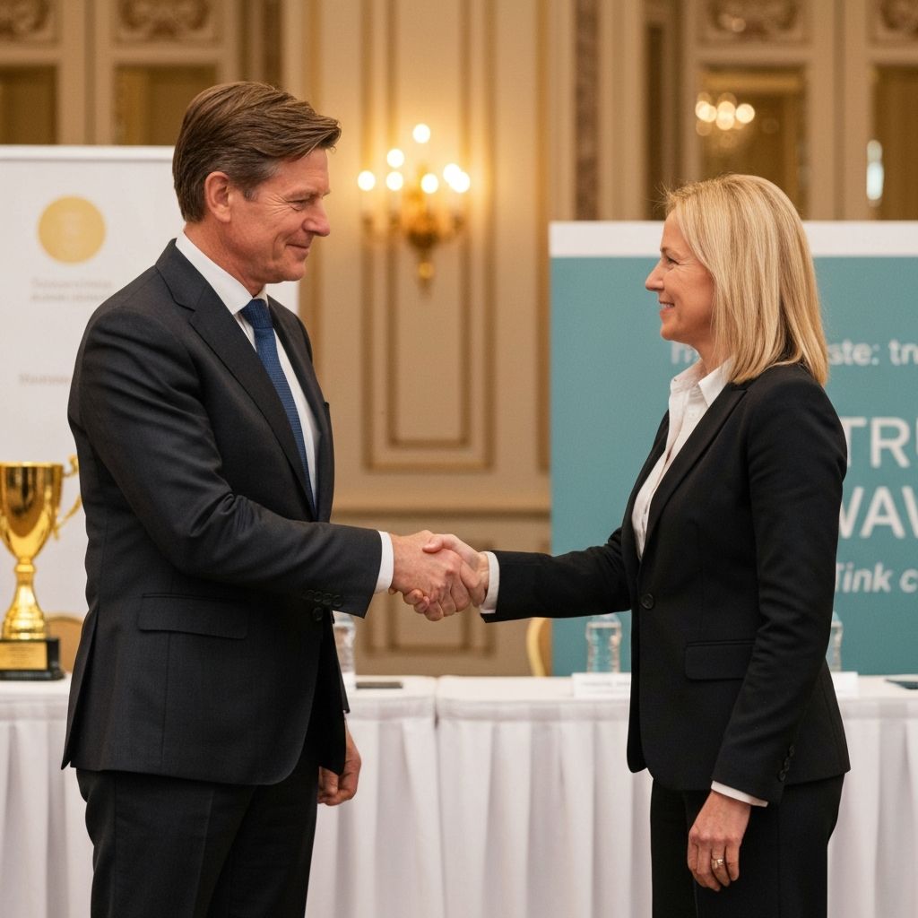 Professional business meeting with handshake over resume, representing successful talent verification and hiring partnerships